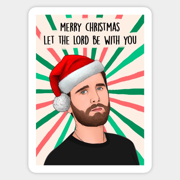 Xmas Scott Disick Sticker by Poppy and Mabel